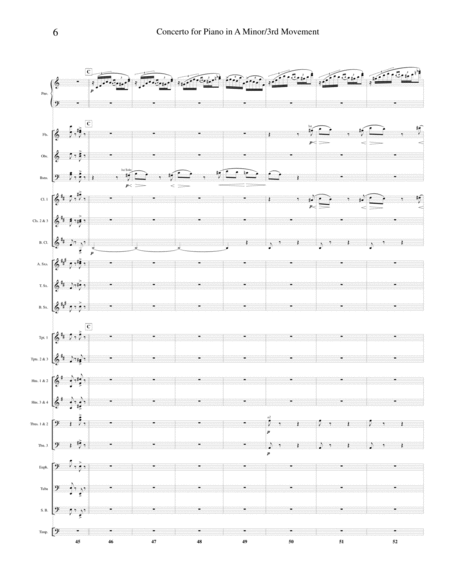 Piano Concerto in A minor (Third Movement) for Piano and Wind Band Score and Parts