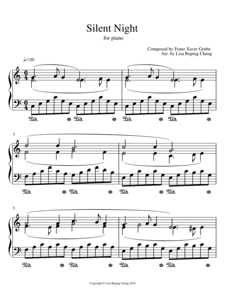 Silent Night Piano Solo for Intermediate Level image number null