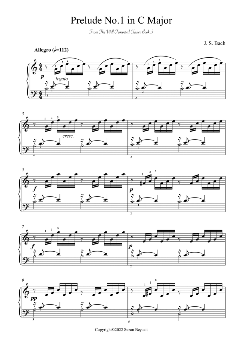 Prelude No.1 in C Major (From The Well-Tempered Clavier - Book 1) image number null