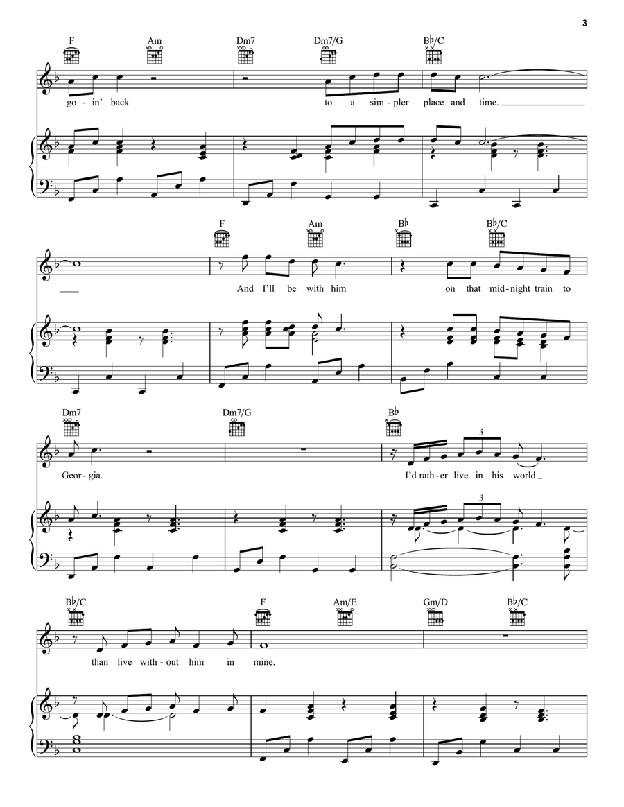 Midnight Train To Georgia Piano, Vocal, Guitar scores gallery preview page 3