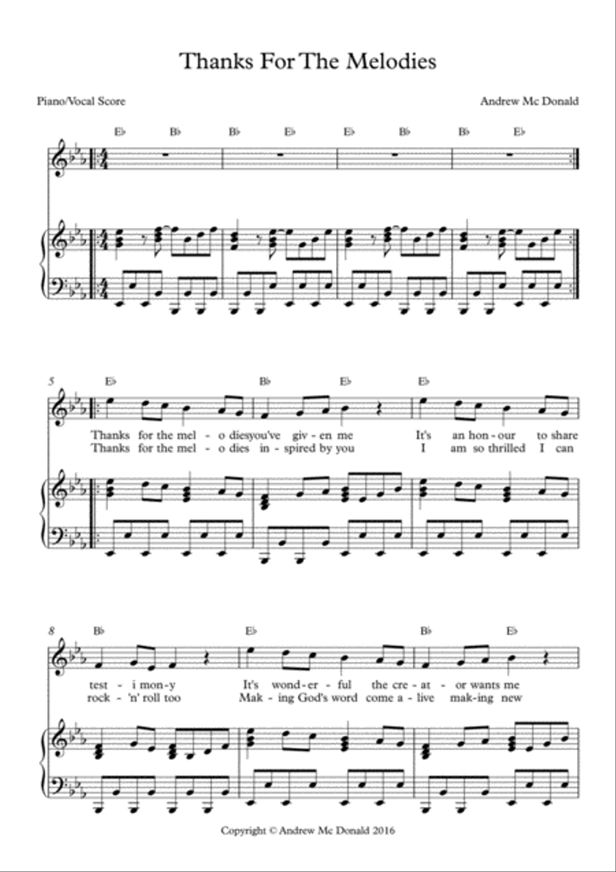 Thanks For The Melodies Voice scores gallery preview page 2
