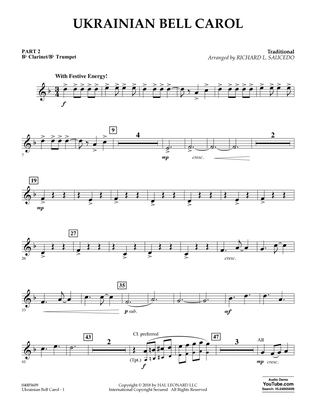 Book cover for Ukrainian Bell Carol - Pt.2 - Bb Clarinet/Bb Trumpet