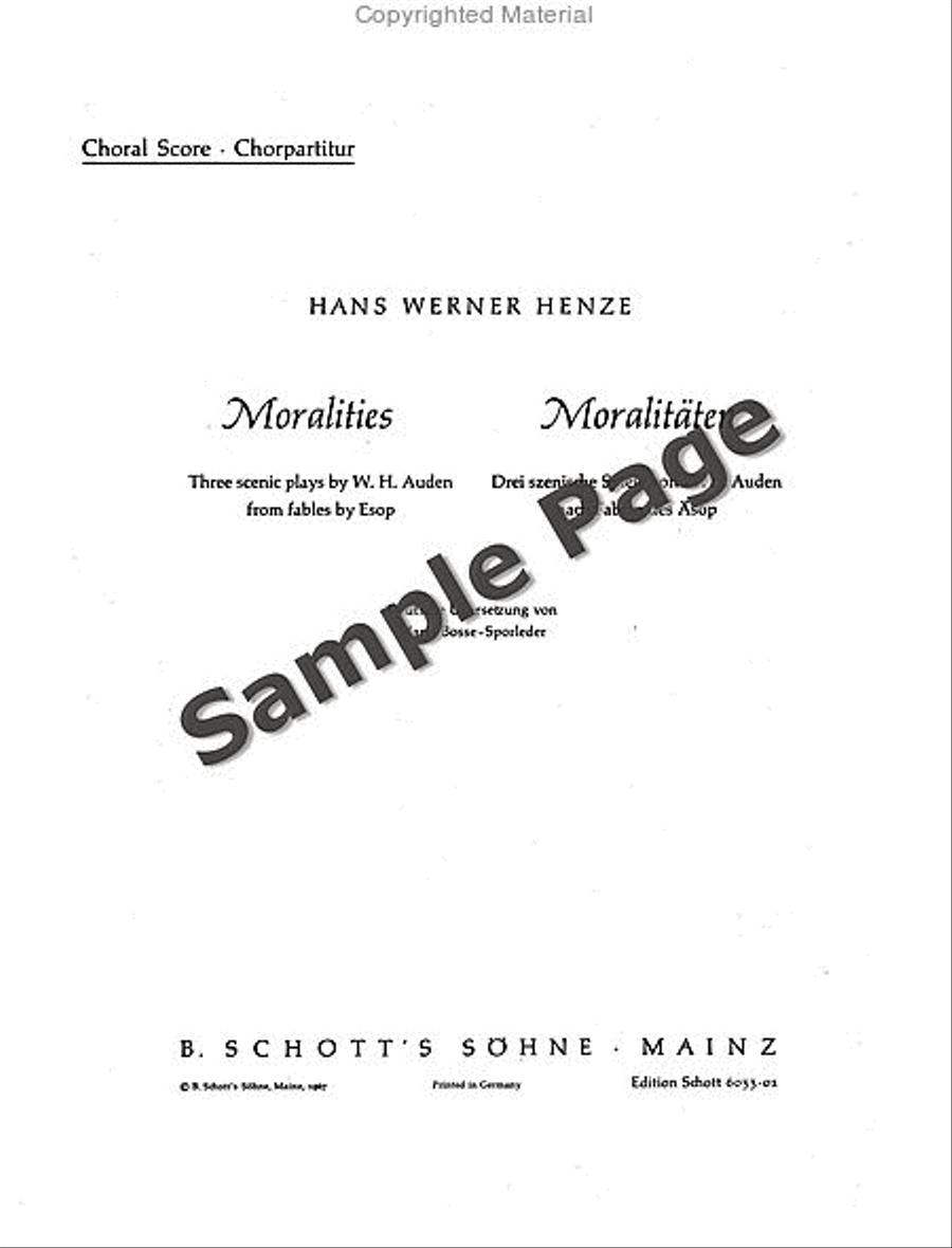 Henze Moralities(1967) Chor.score 4-Part scores gallery preview page 2