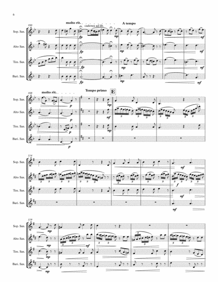 LA MOLINARA - Theme and Variations for Saxophone Quartet (SATB) image number null