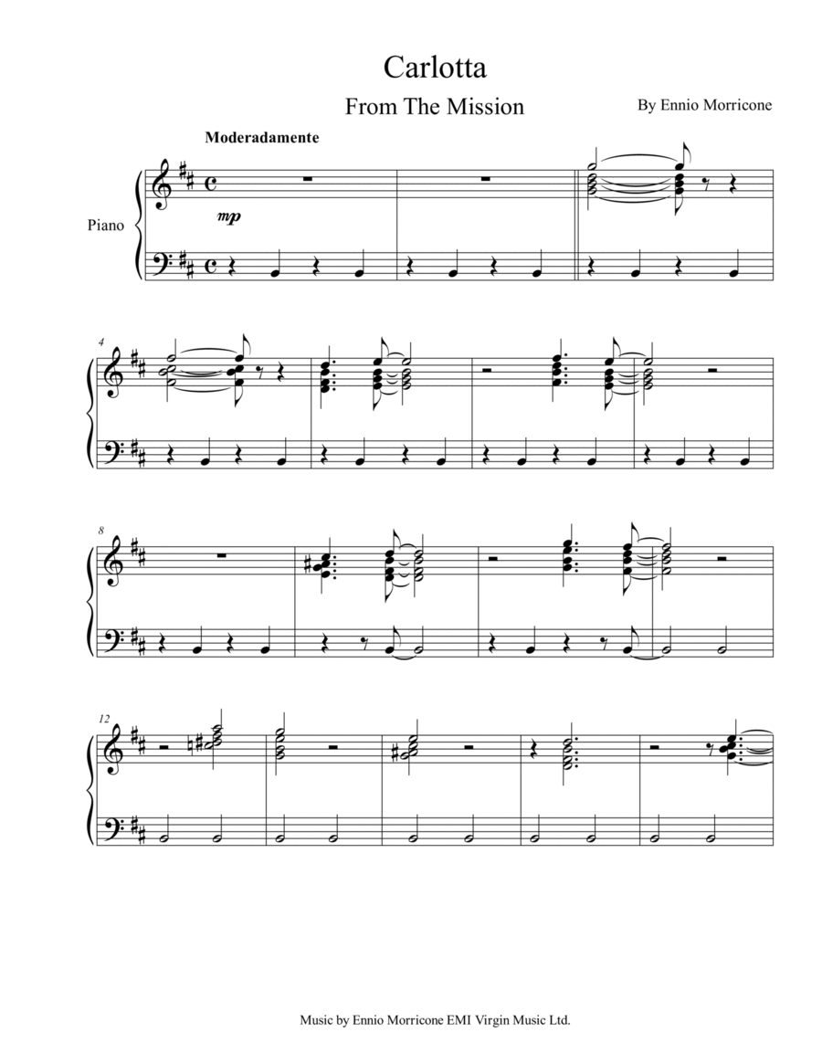 Carlotta Piano Solo scores gallery preview page 1