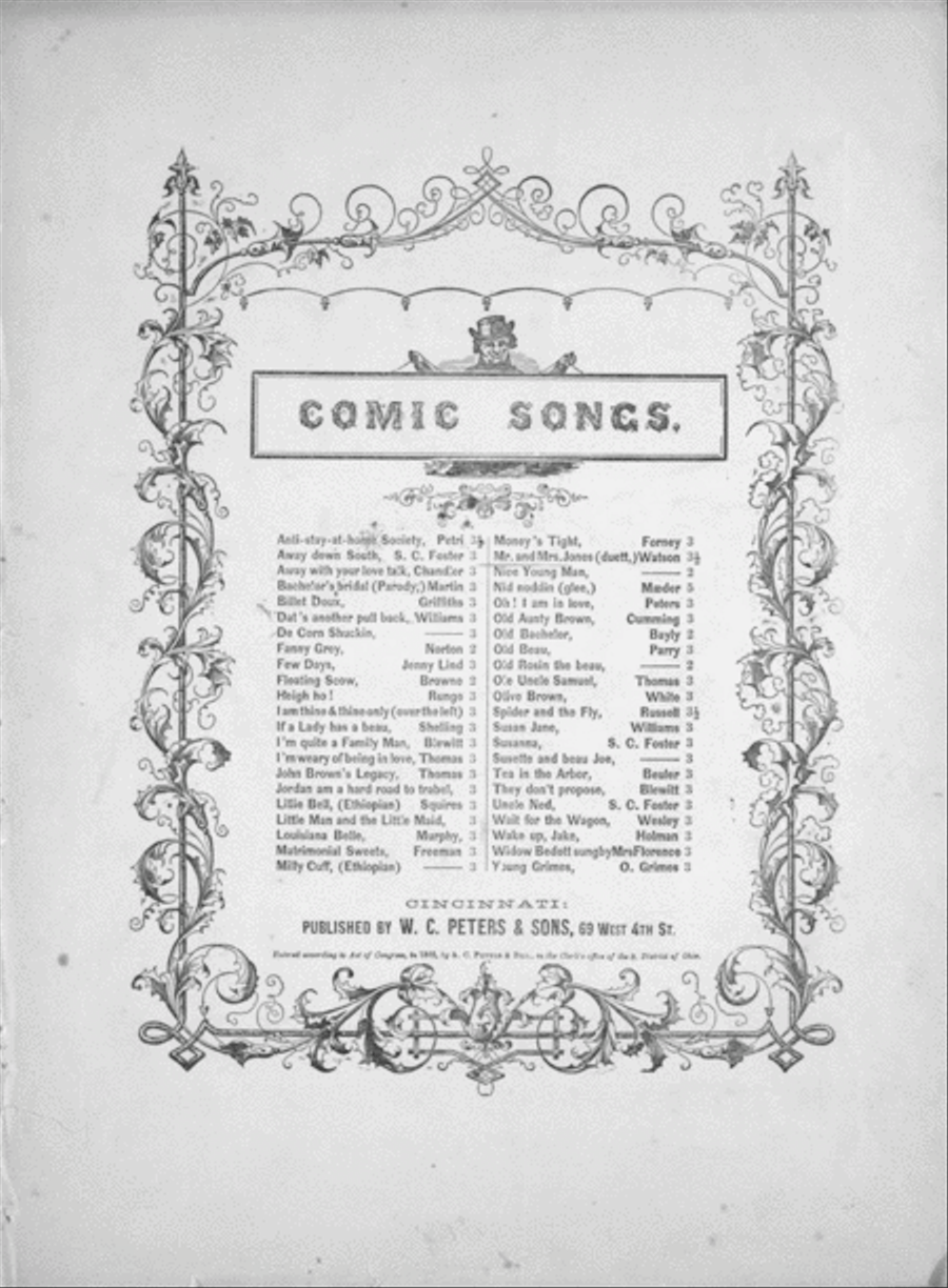 Comic Songs. Mr. and Mrs. Jones (Duett) Voice scores gallery preview page 1