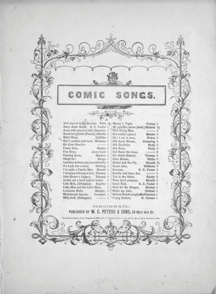 Comic Songs. Mr. and Mrs. Jones (Duett)