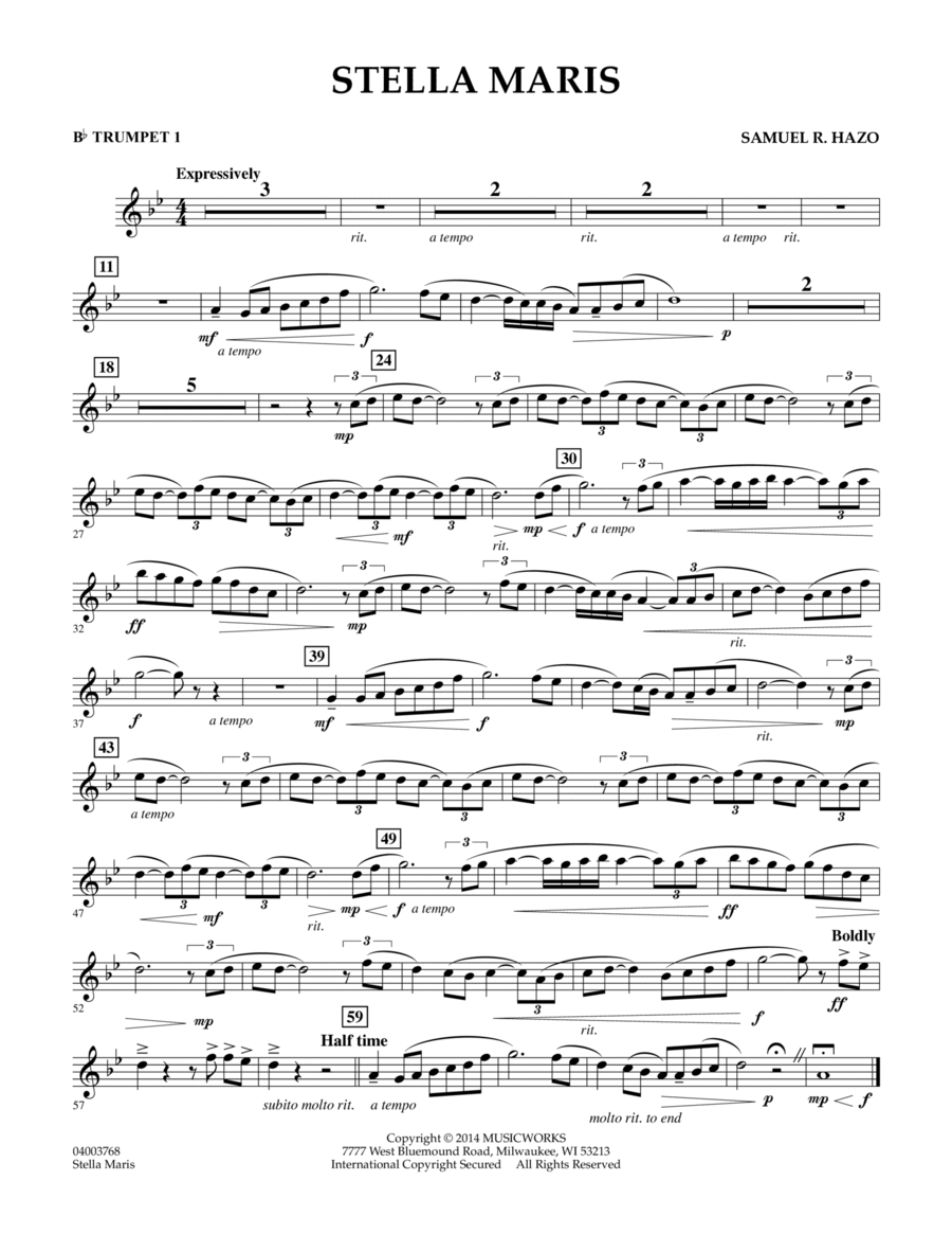 Stella Maris - Bb Trumpet 1 Concert Band scores gallery preview page 1