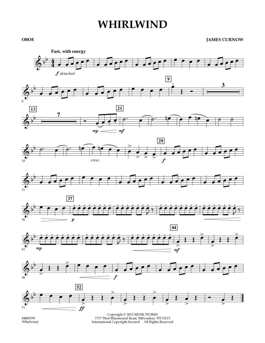 Whirlwind - Oboe Concert Band scores gallery preview page 1