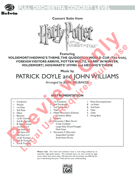 Harry Potter and the Goblet of Fire, Concert Suite from image number null