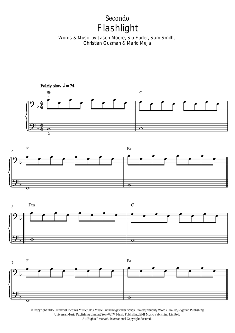 Flashlight Piano Duet scores gallery preview page 1