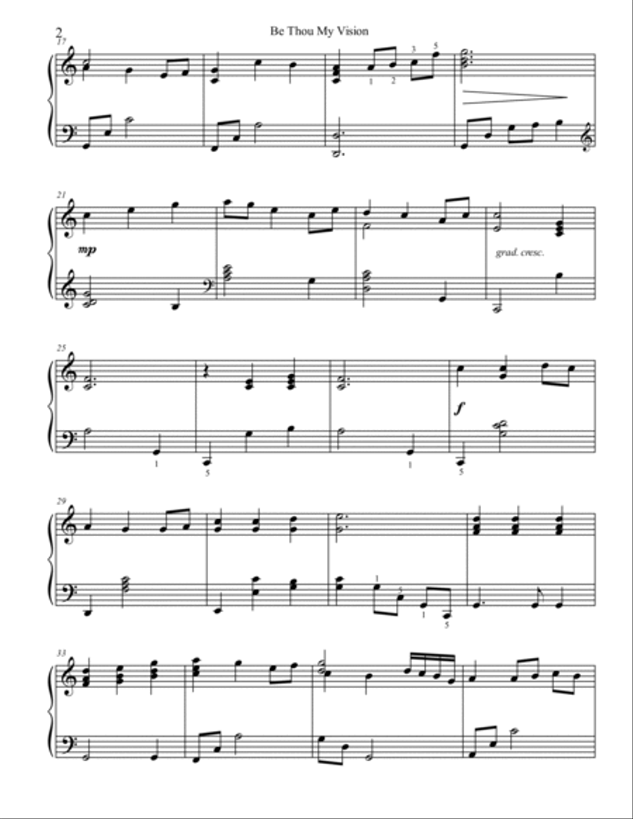 Be Thou My Vision Piano Solo scores gallery preview page 2