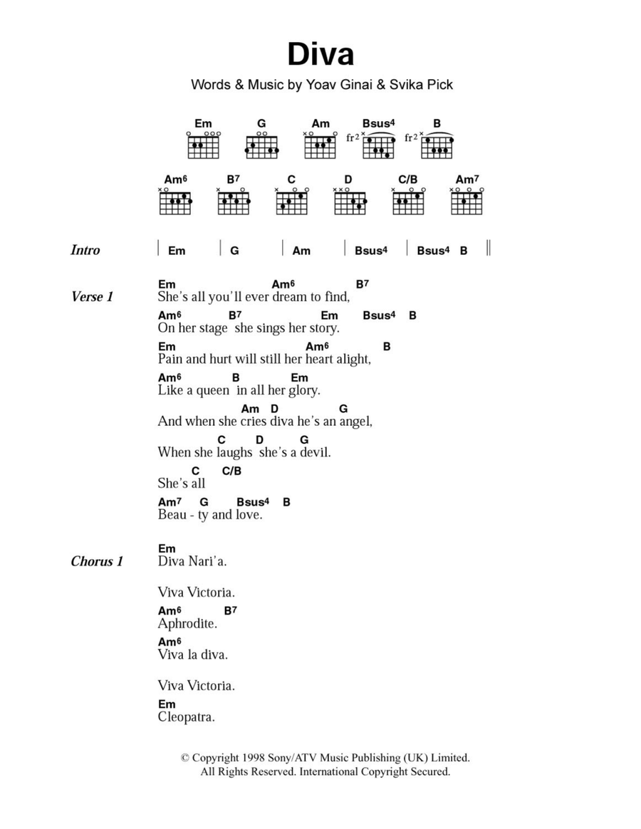 Diva Diva Acoustic Guitar scores gallery preview page 1