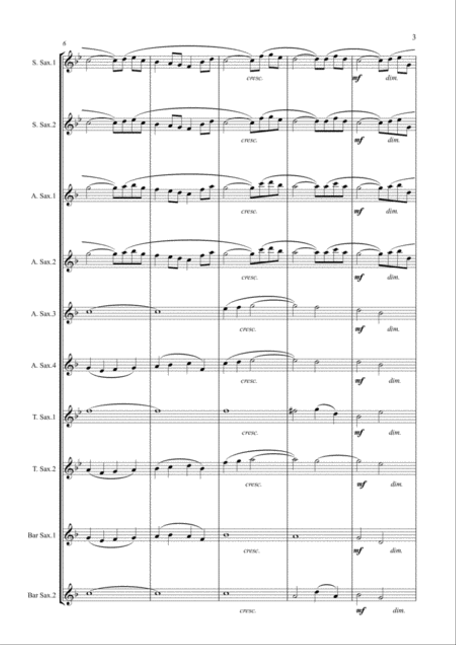 Panis Angelicus arr. saxophone ensemble Woodwind Ensemble scores gallery preview page 3