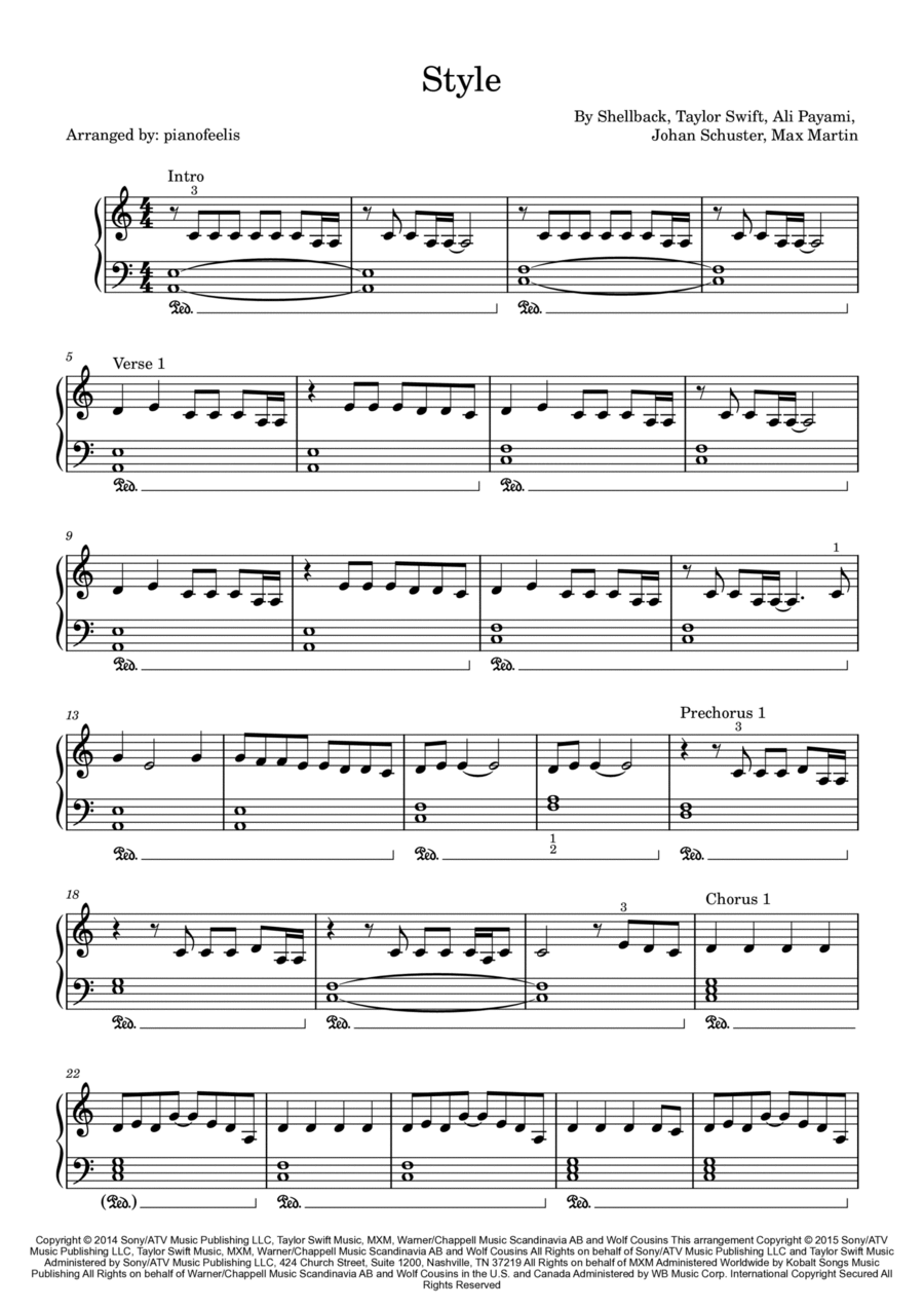 Style Easy Piano scores gallery preview page 1