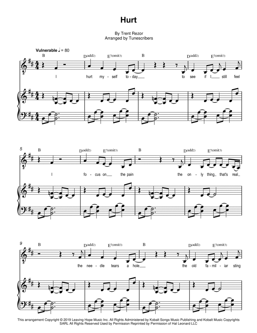 Hurt Hurt Voice scores gallery preview page 1