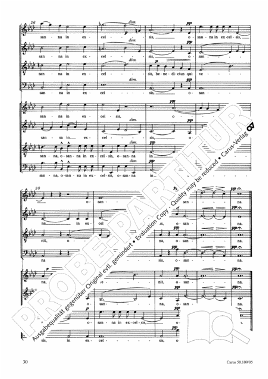 Mass in E flat major (Messe in Es) 4-Part scores gallery preview page 31