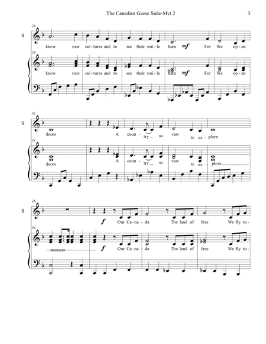 We fly together as a Team - Canadian Geese Suite Movement 2 Piano Method scores gallery preview page 3