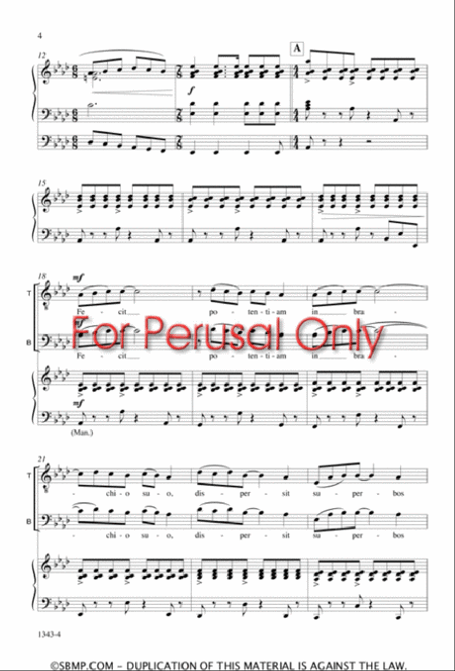 Fecit potentiam - SATB Octavo 4-Part scores gallery preview page 3