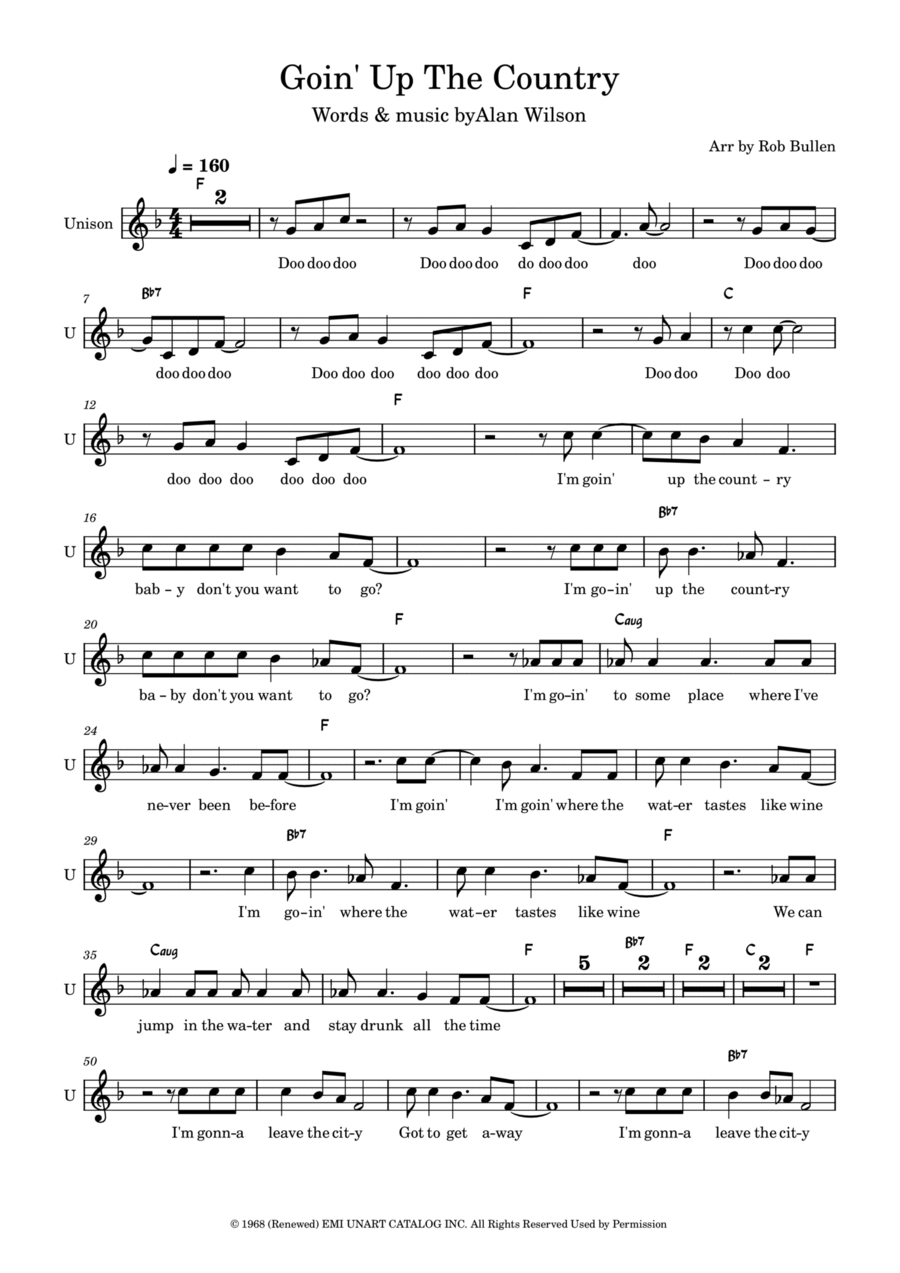 Going Up The Country Guitar scores gallery preview page 1