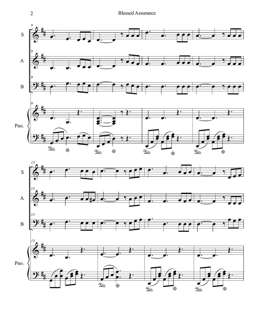 Blessed Assurance 3-Part scores gallery preview page 2