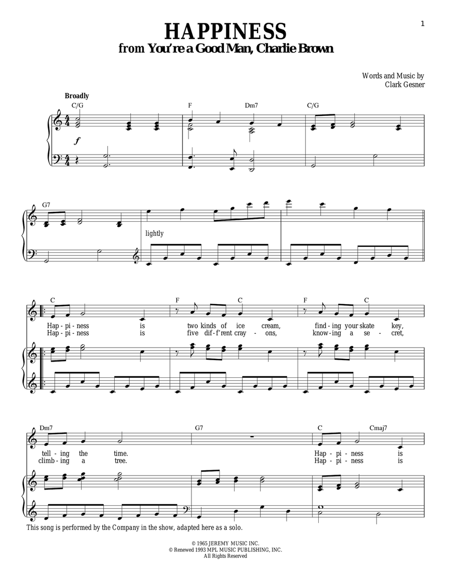 Happiness Happiness Voice scores gallery preview page 1