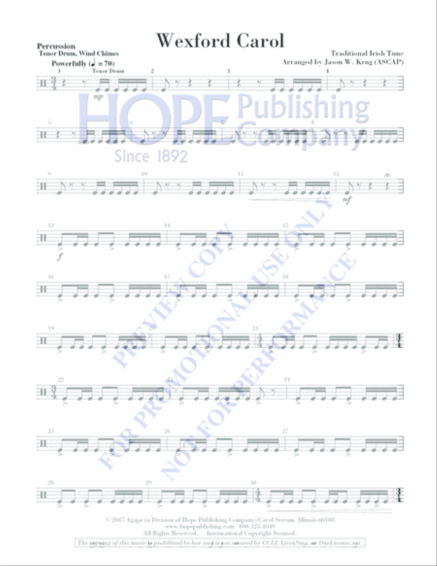 Wexford Carol Wexford Carol Handbell Choir scores gallery preview page 2