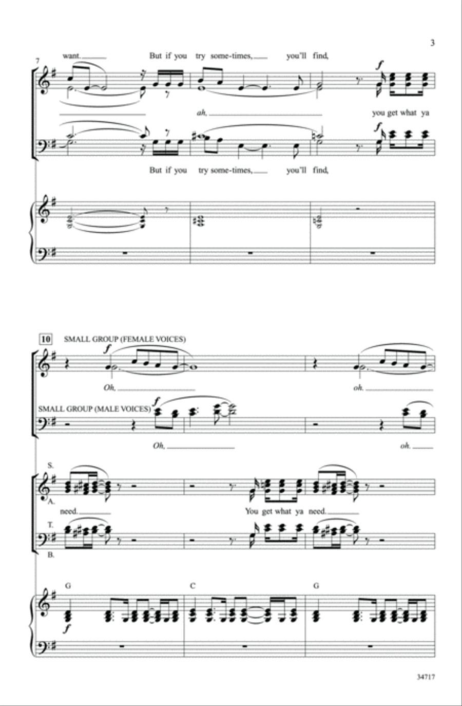 You Can't Always Get What You Want 4-Part scores gallery preview page 18