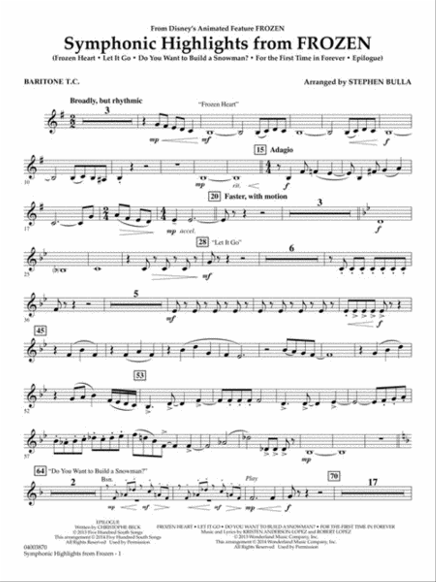 Symphonic Highlights from “Frozen” Concert Band scores gallery preview page 11