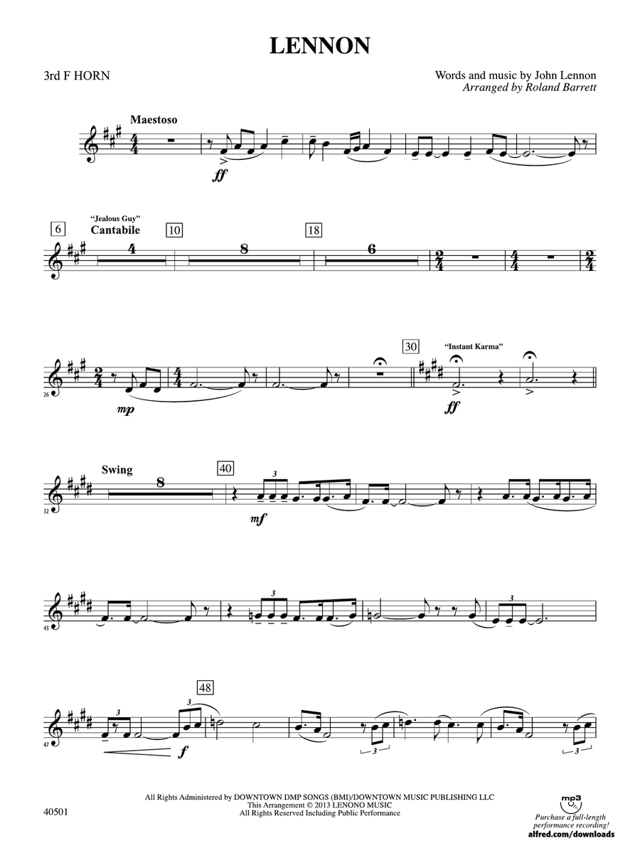 Lennon: 3rd F Horn