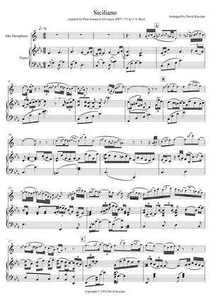 Bach: Siciliano from Flute Sonata in Eb-major (alto sax & piano)