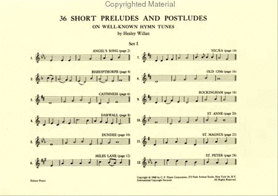 36 Short Preludes & Postludes on Hymn Tunes Vol. 1