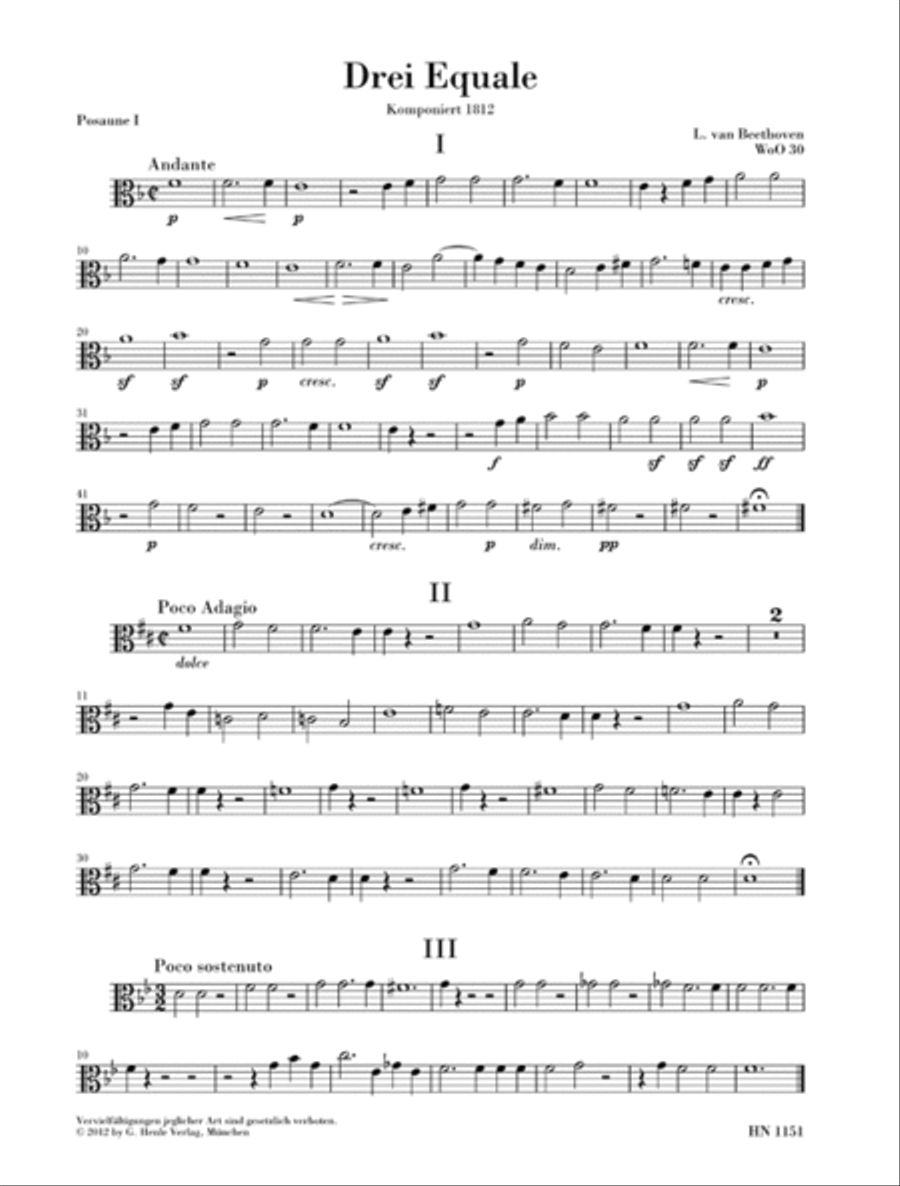 Ludwig van Beethoven – Three Equali, WoO 30 Trombone Quartet scores gallery preview page 3