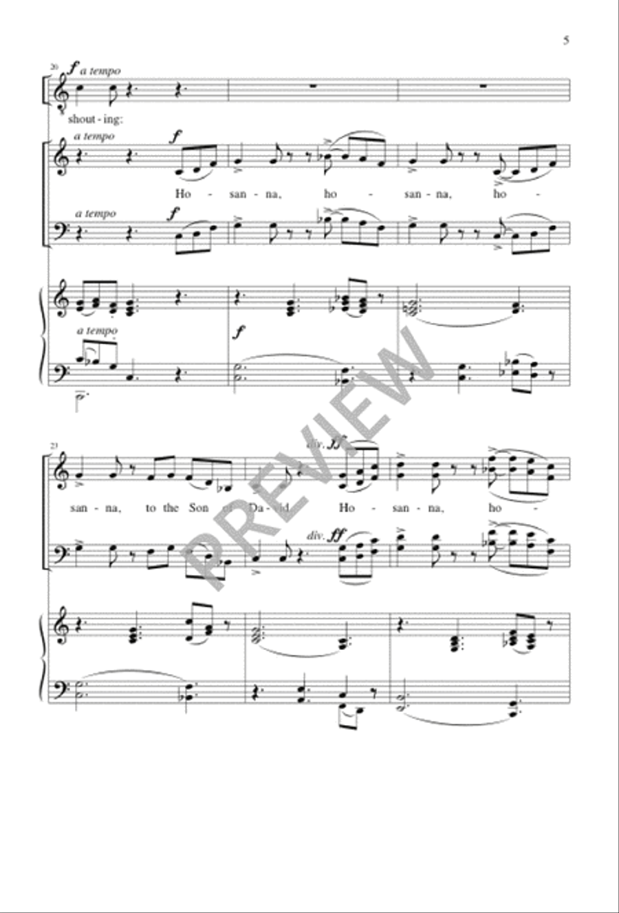 Hosanna to the Son of David 4-Part scores gallery preview page 6