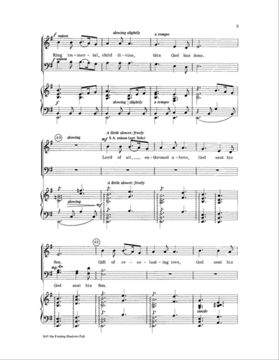 Soft the Evening Shadows Fall 4-Part scores gallery preview page 5