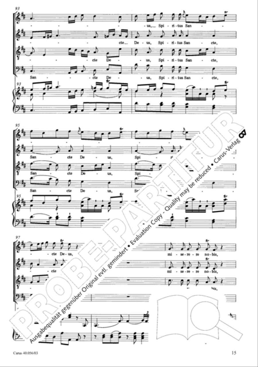 Litaniae Lauretanae B.M.V. in D 4-Part scores gallery preview page 16