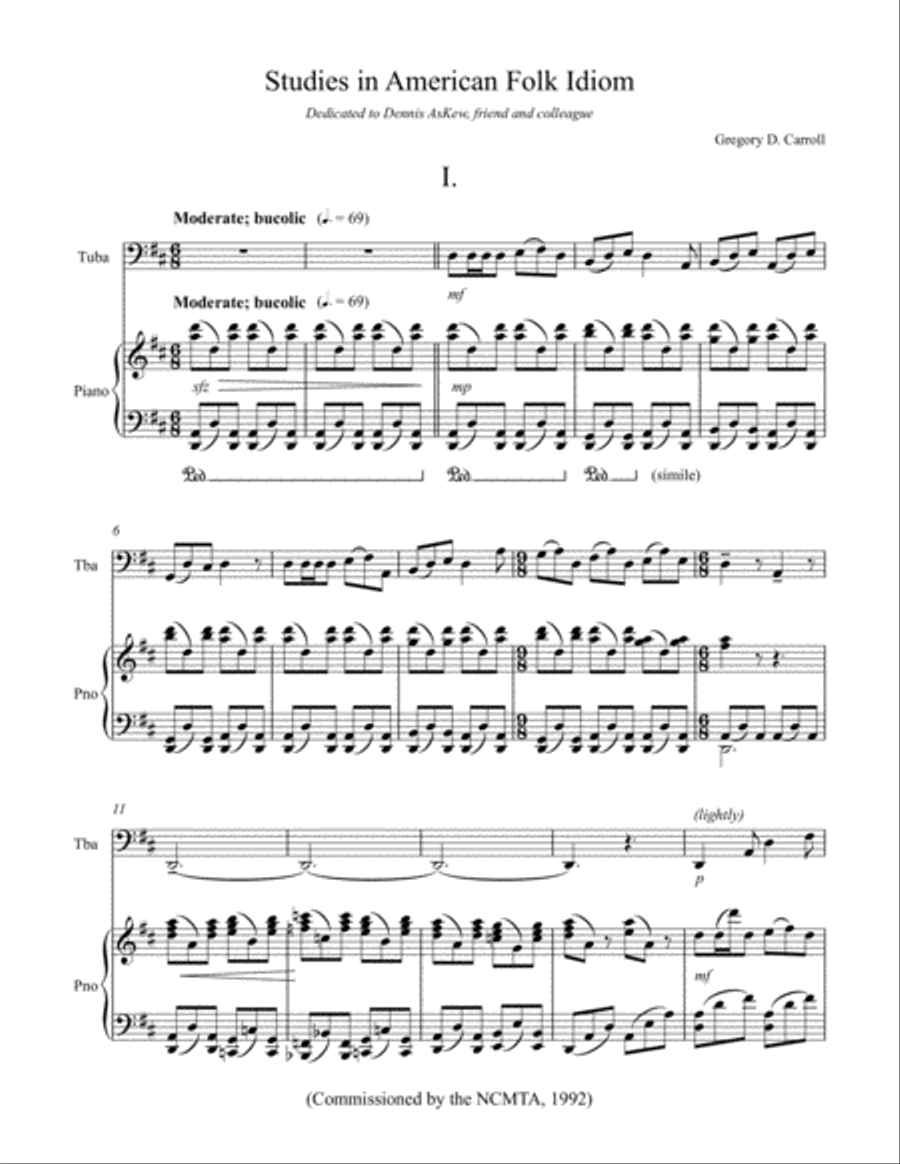 Studies in American Folk Idiom Tuba scores gallery preview page 2