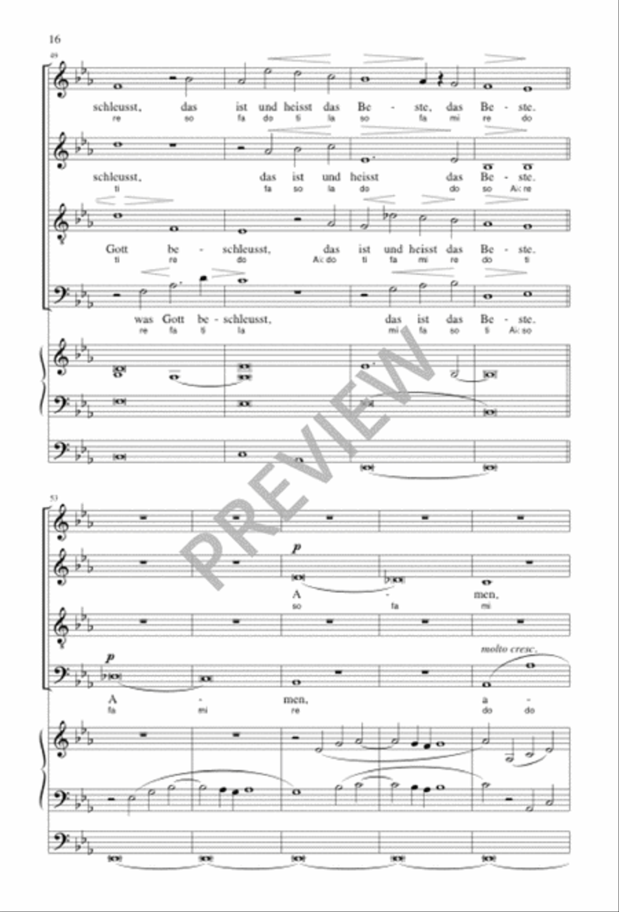 Geistliches Lied, Op. 30: Lass Dich Nur Nichts Nicht Dauren 4-Part scores gallery preview page 15