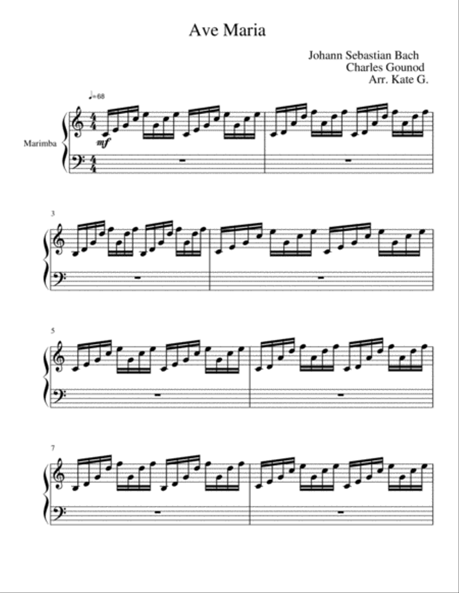 Ave Maria Percussion Ensemble scores gallery preview page 1