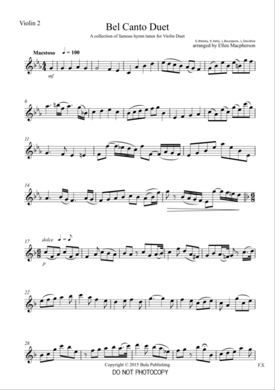 Bel Canto Violin Duet String Duet scores gallery preview page 3