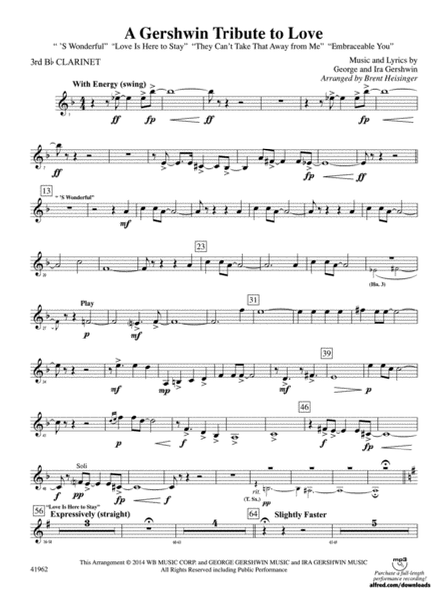 A Gershwin Tribute to Love: 3rd B-flat Clarinet