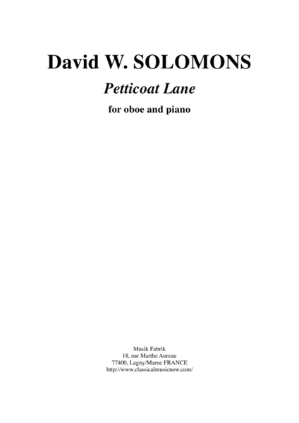 David Warin Solomons: Petticoat Lane for oboe and piano