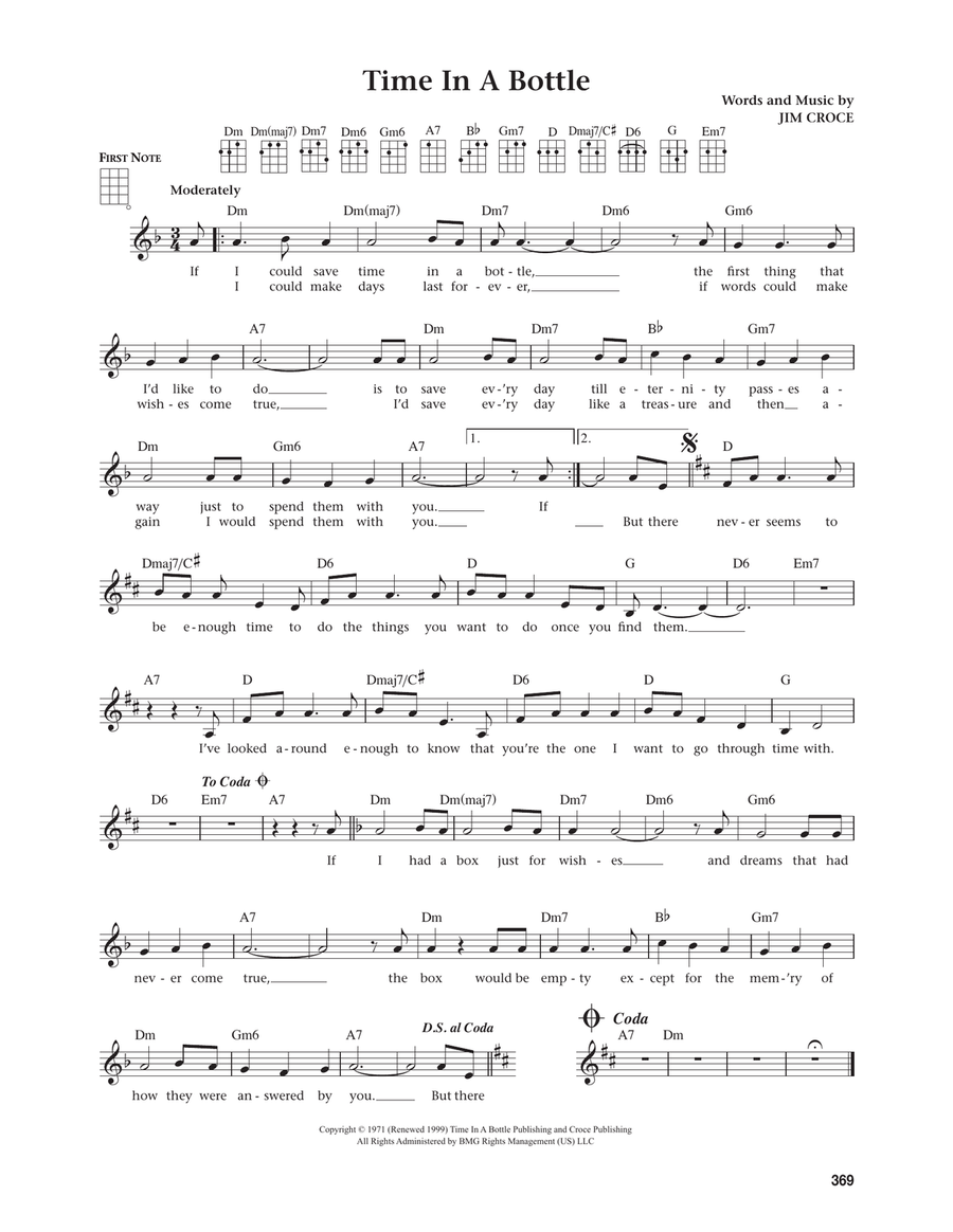 Time In A Bottle (from The Daily Ukulele) (arr. Jim Beloff) Ukulele scores gallery preview page 1
