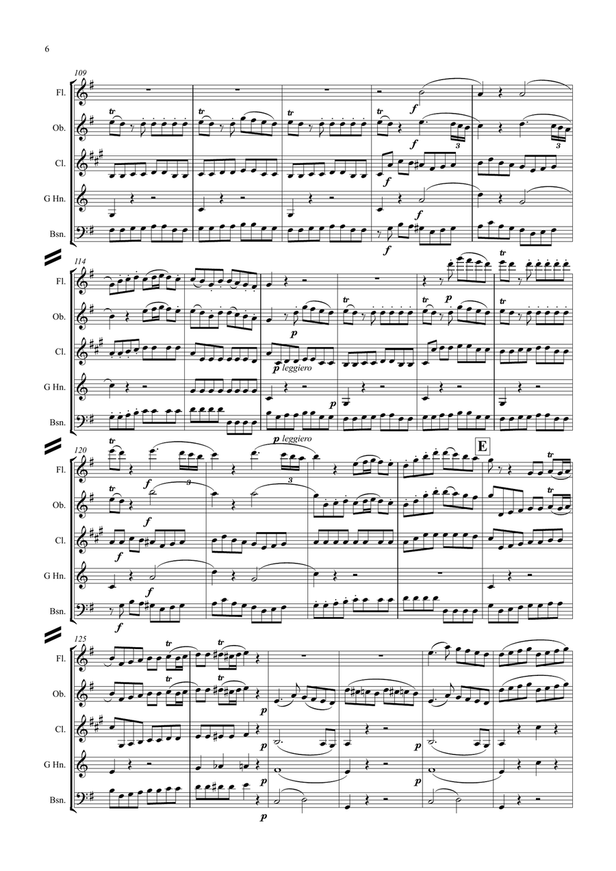 Mozart: Serenade No.13 in G "Eine Kleine Nachtmusik" K.525 Mvt.I Allegro - wind quintet image number null