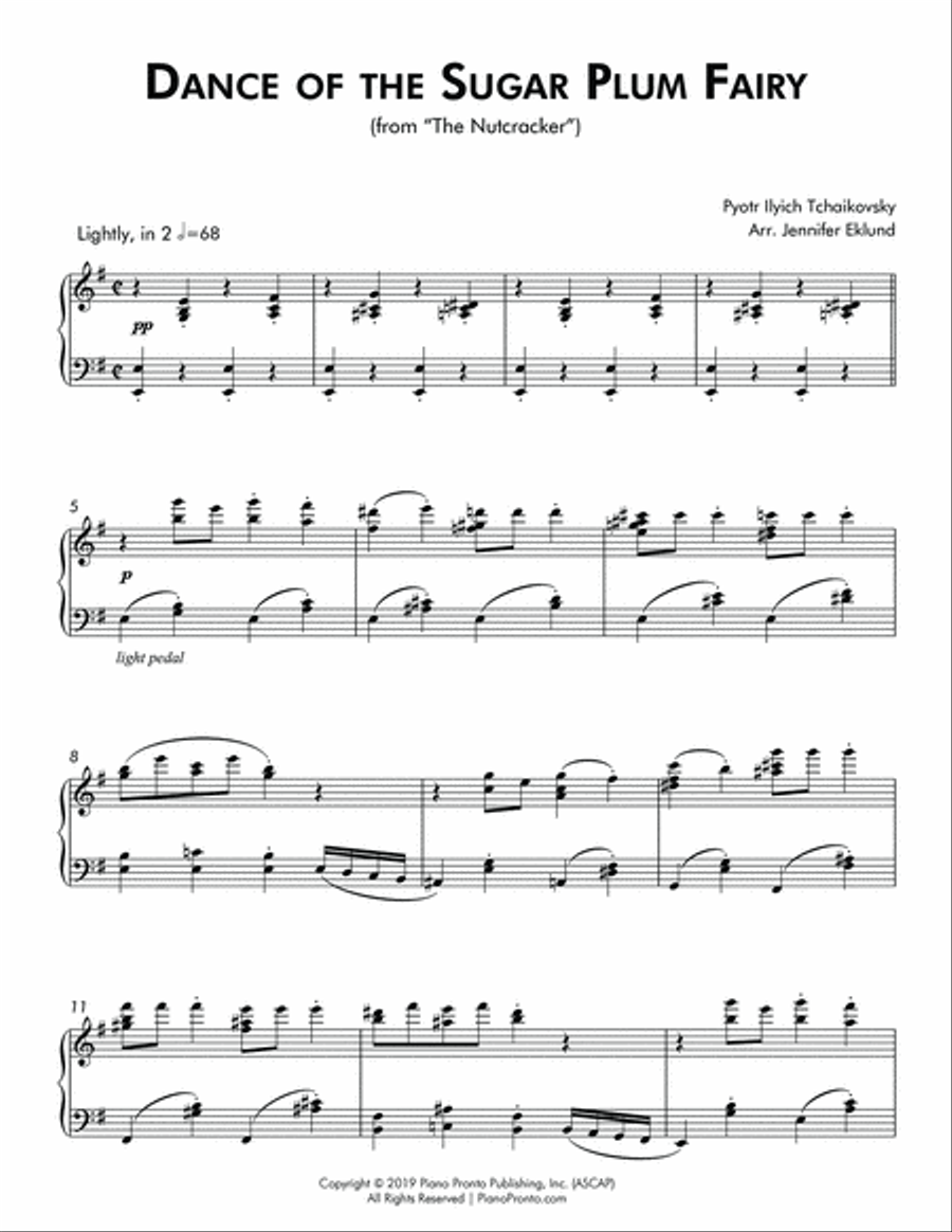 Dance of the Sugar Plum Fairy (Late Intermediate Piano) image number null