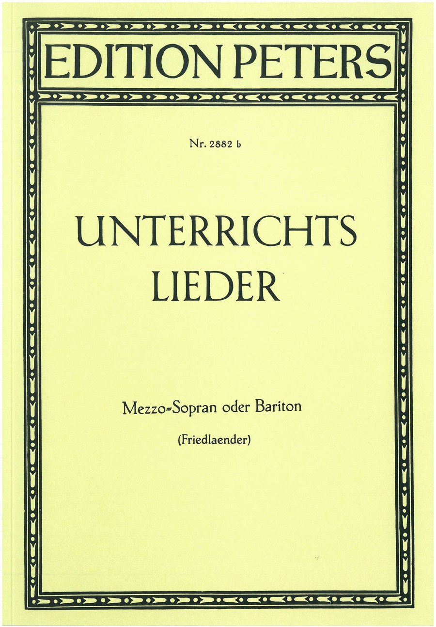 Instructional songs mezzo-soprano or baritone