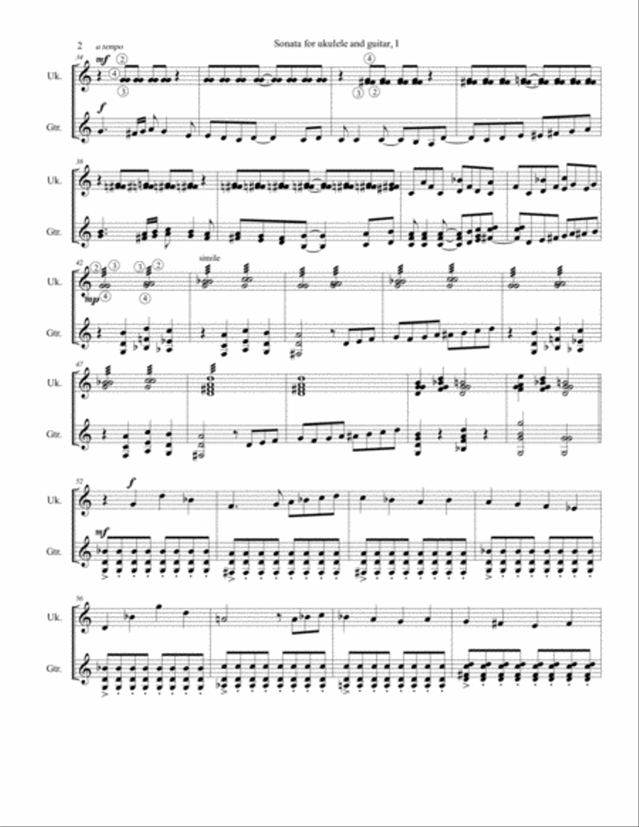 Sonata for ukulele and guitar Classical Guitar scores gallery preview page 2