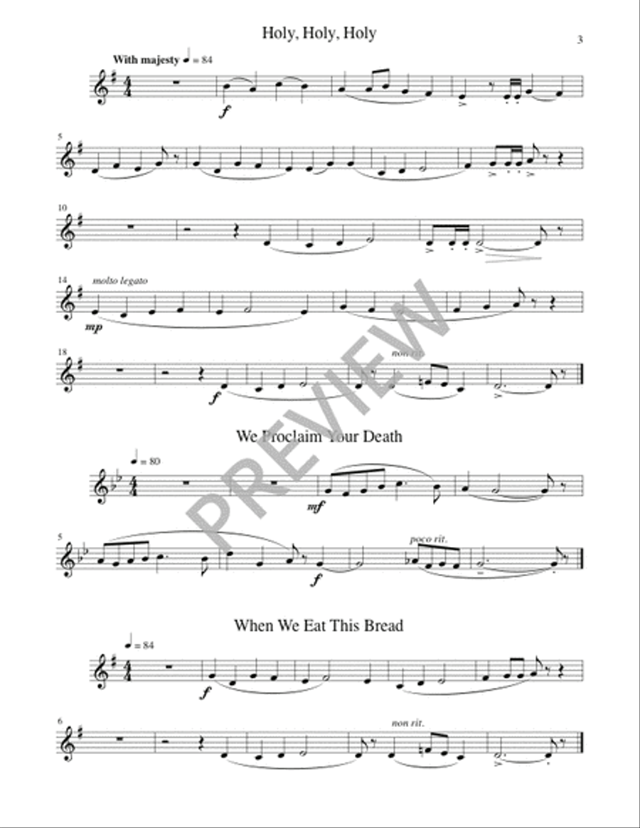 A Community Mass - Brass and Percussion edition Flute scores gallery preview page 16