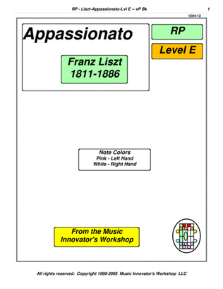 Liszt - Appassionato - (Key Map Tablature)