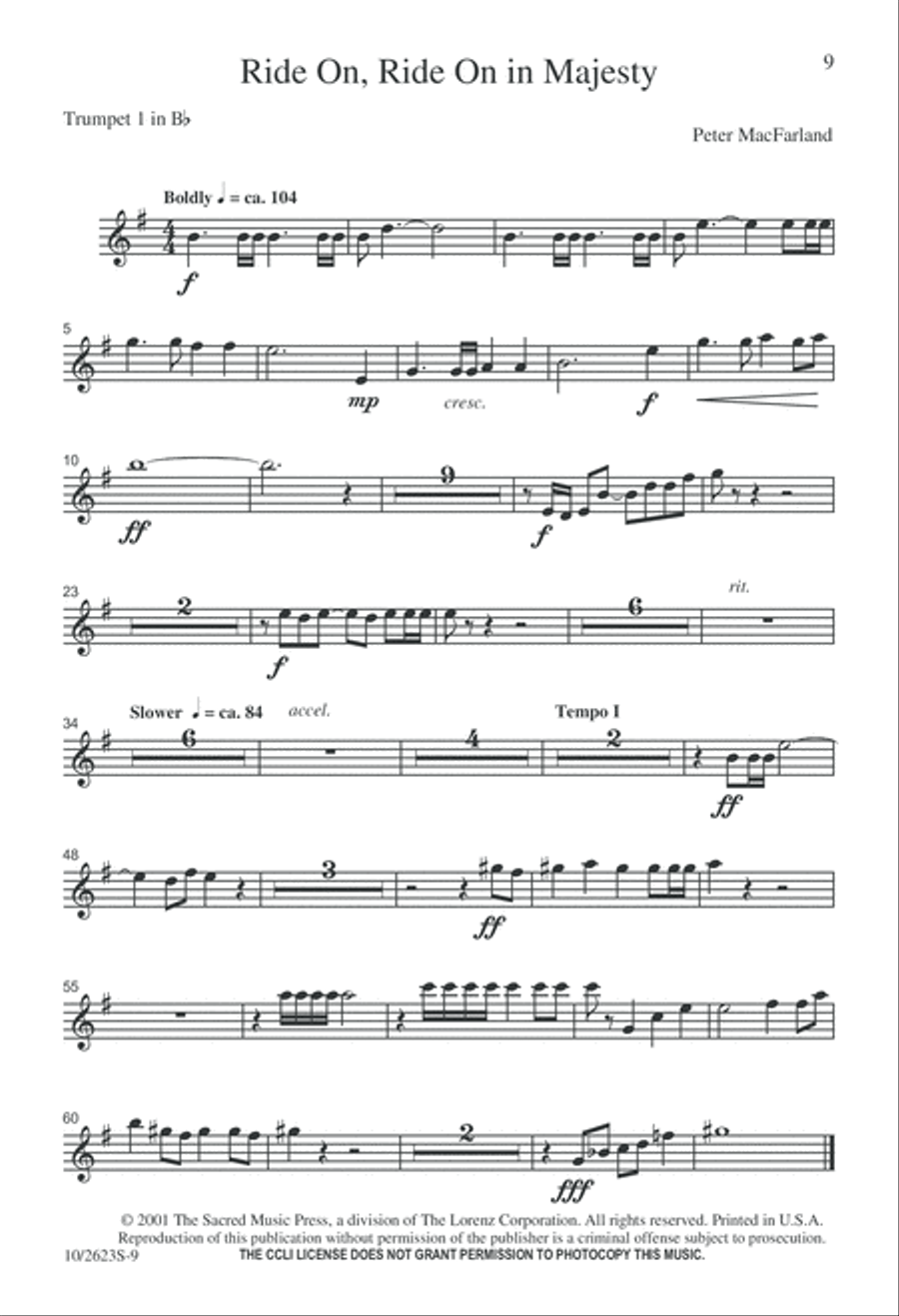 Ride on, Ride on in Majesty 4-Part scores gallery preview page 9